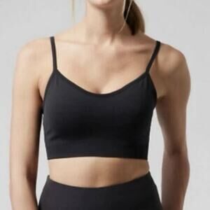 Athleta NWT Black Renew Compression Support Low Impact Sports Bra XS D-DD